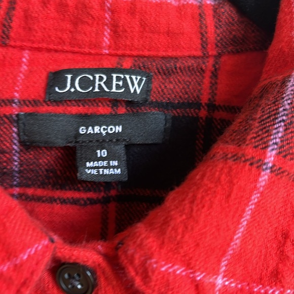 Jcrew Cropped garçon shirt in plaid flannel - Picture 4 of 8
